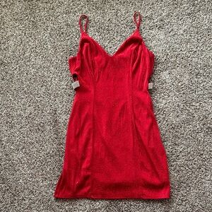 Crystal Doll Red Sparkle Mini Dress